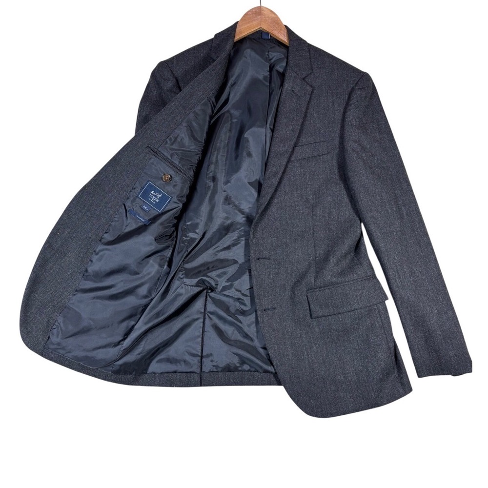 J.Crew Thompson Men's 36S Flex Wool Blazer Sport Coat Charcoal Gray 785